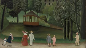 Ansicht des Parc Montsouris, der Kiosk