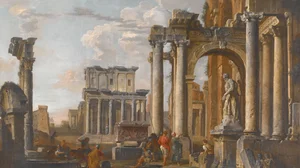 Ruins with the Temple of Antoninus and Faustina