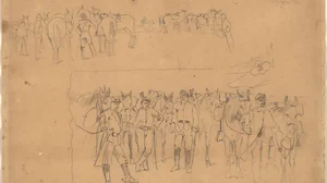 Officers and Horses at Rest