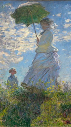 Woman with a Parasol – Madame Monet and Her Son