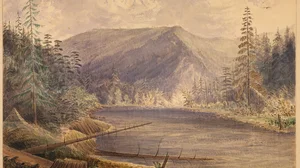 Mooyie River looking South (down) from the 49th parallel