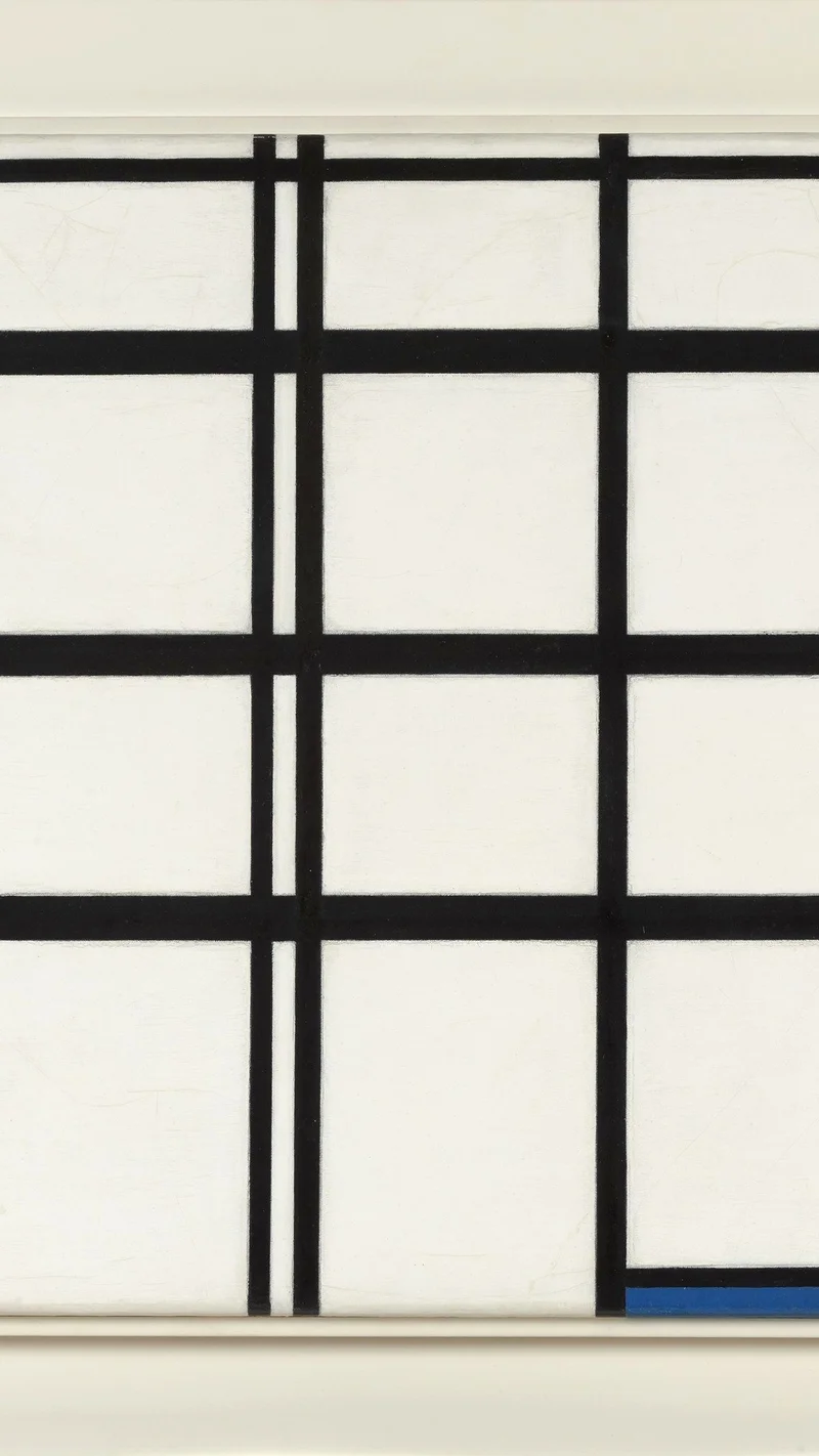 Piet Mondrian — Composition in Black and White with Blue Square, 1937