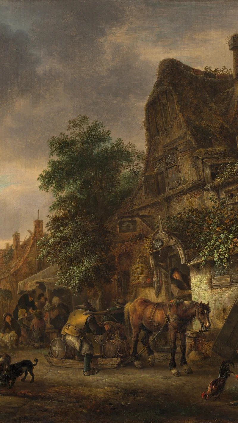 Isaac van Ostade — Workmen before an Inn