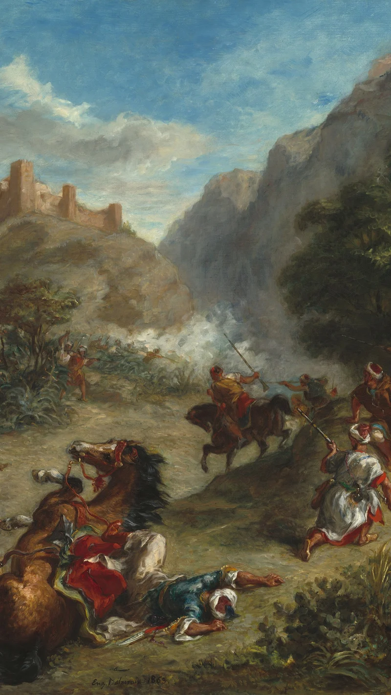 Eugène Delacroix — Arabs Skirmishing in the Mountains