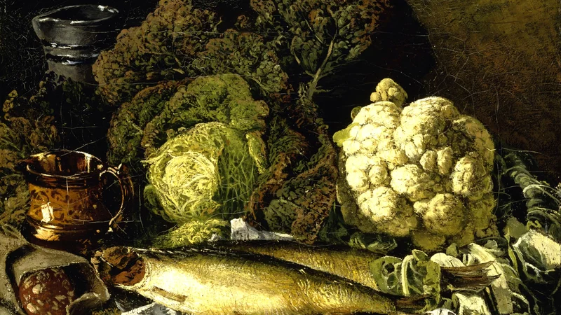 Fanny Churberg — Still Life with Vegetables and Fish