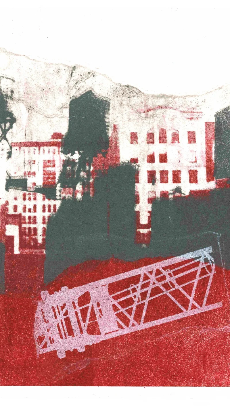 Hilly van Eerten — New York City with Water Towers No. 1 (Monoprint)