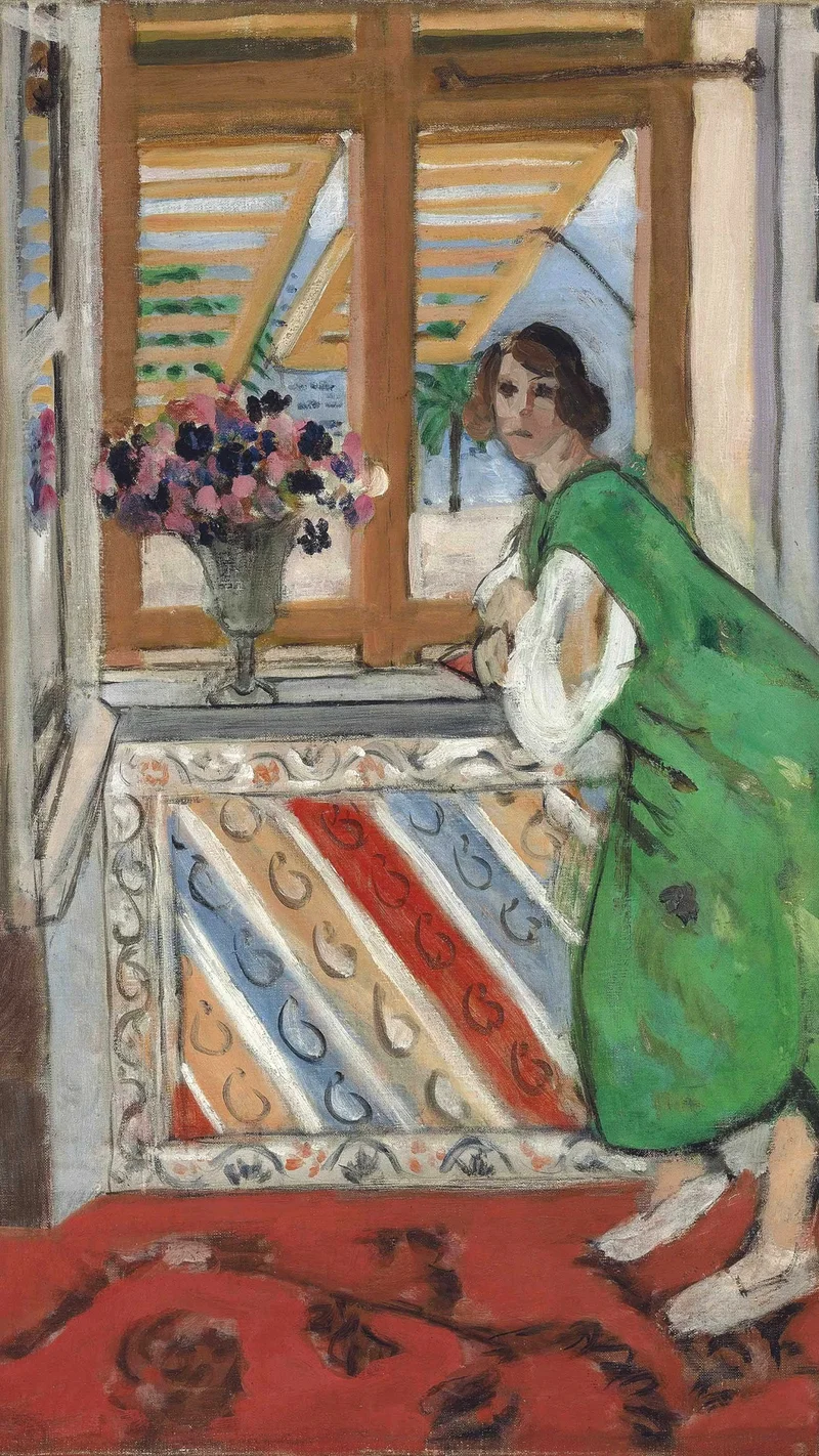 Henri Matisse — Young Girl with Moorish Background, Green Robe