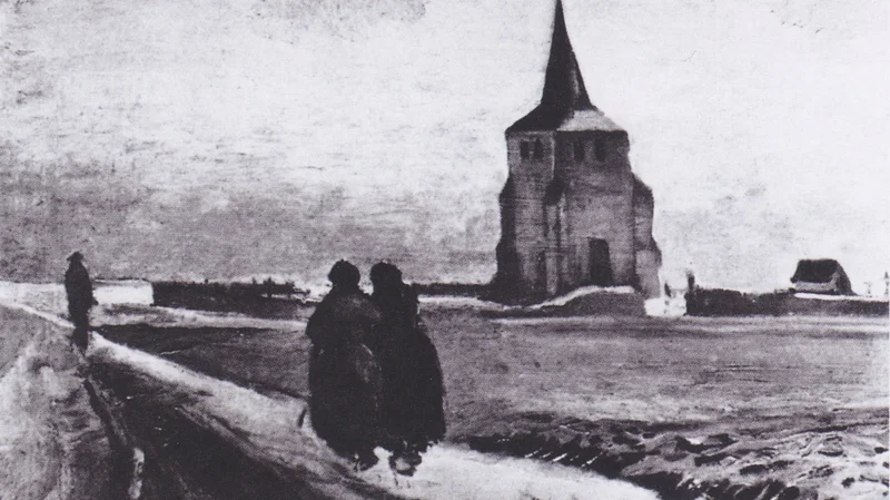 Vincent van Gogh — The Old Tower of Nuenen with People Walking