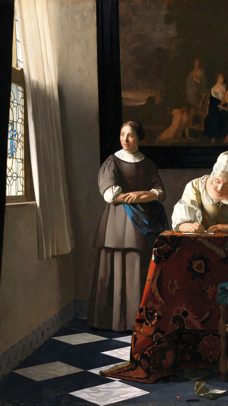 Johannes Vermeer — Lady Writing a Letter with her Maid