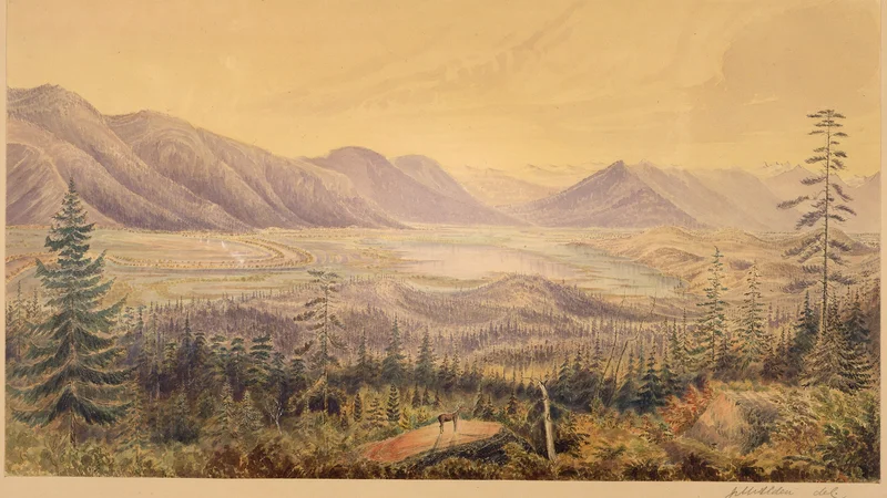 James Alden — Valley of Kootenay from hills near Akleu Cache (left bank) looking N.W