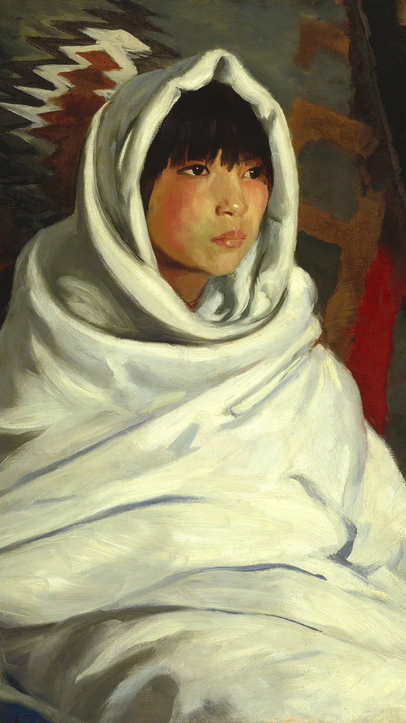 Robert Henri — Indian Girl in White Blanket