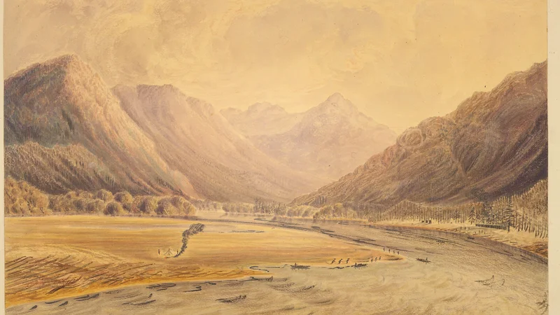 James Alden — View of Fraser's River from a point above the mouth of Chiloweyuck River, looking up