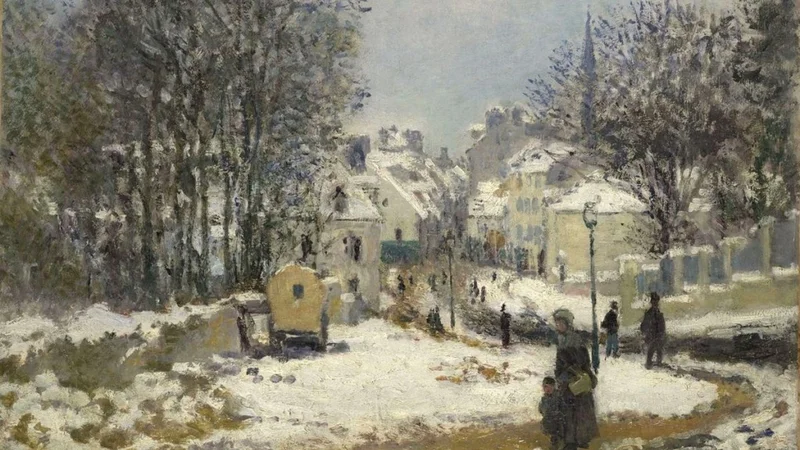 L'Entrée de la Grande Rue à Argenteuil, l'hiver, par Claude Monet