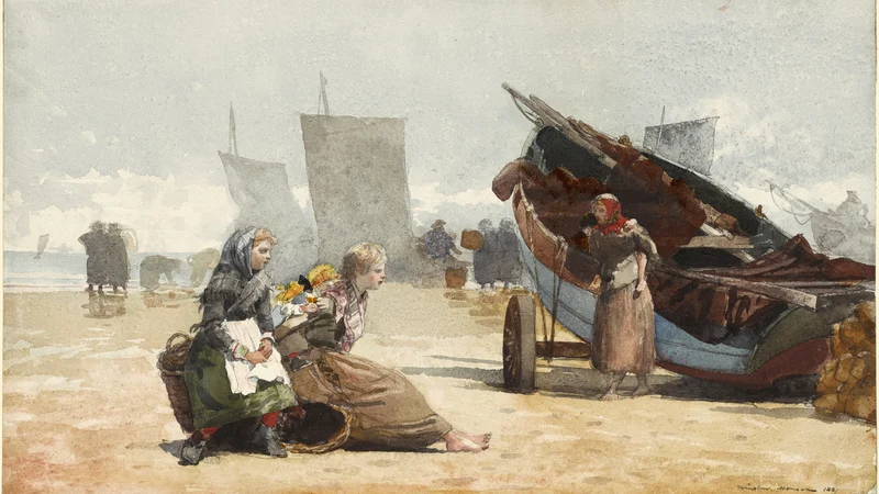 Winslow Homer — Beach Scene, Cullercoats