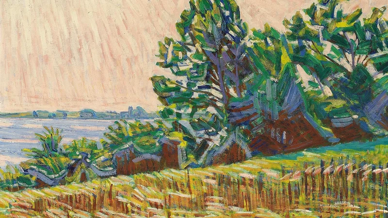 Niels Larsen Stevns — A row of trees at Kimmerslev Sø