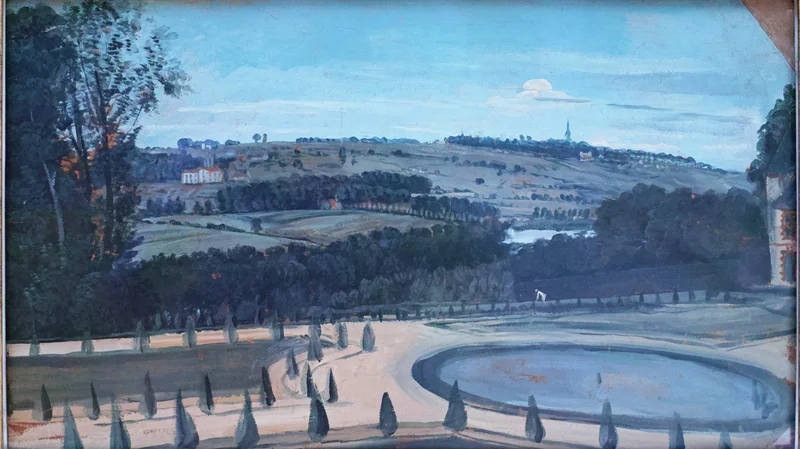 Alexandre-François Desportes — Landscape Study with a Formal Garden and Distant Town