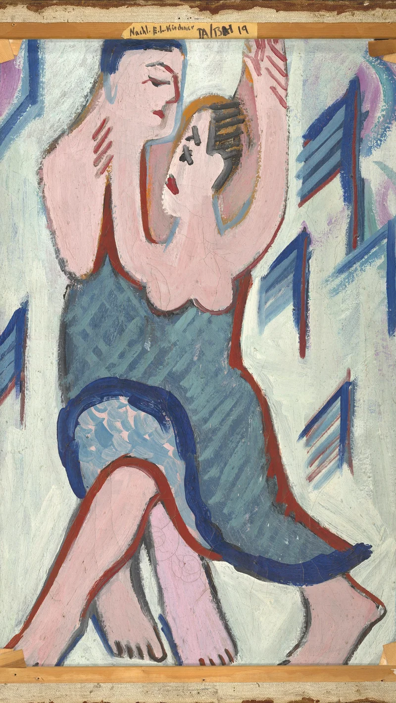 Ernst Ludwig Kirchner — Dancing Couple in the Snow [reverse]
