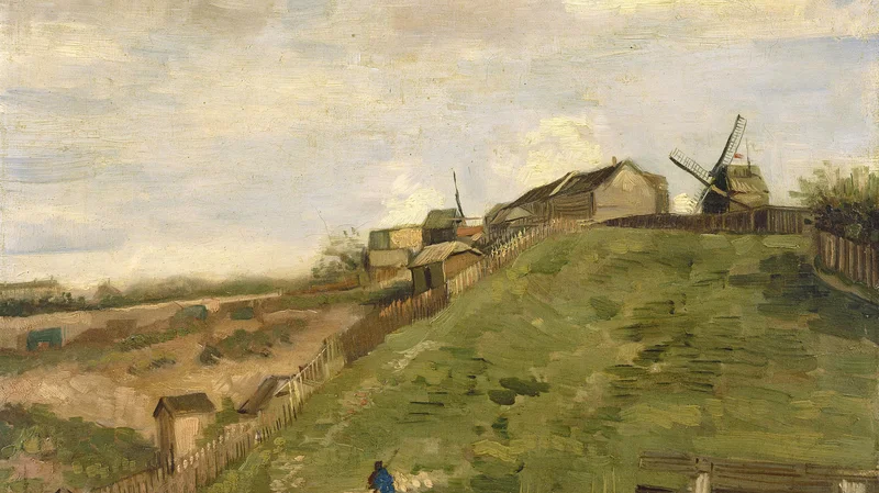 La colline de Montmartre avec carrière de pierre