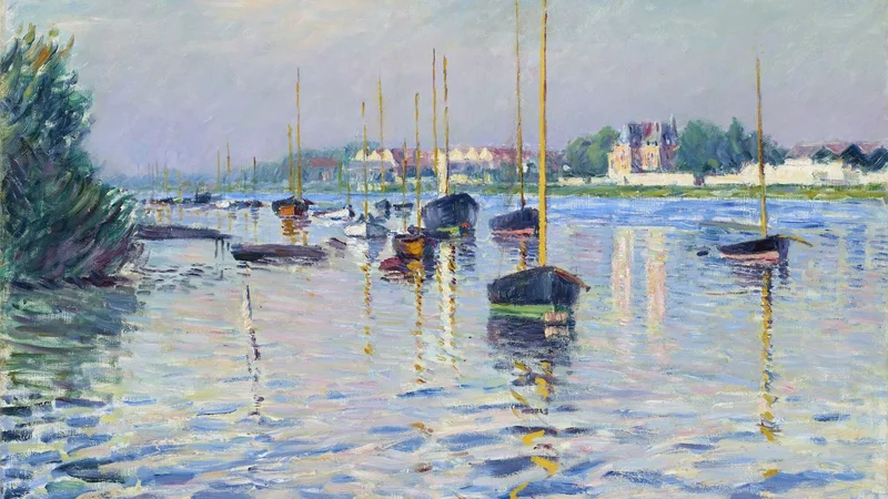 Gustave Caillebotte — Boats moored on the Seine at Argenteuil