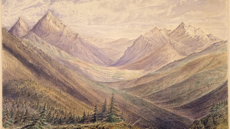 James Alden — Kishnehehna Mountain and Kishenehn Pass from summit of Pass looking South