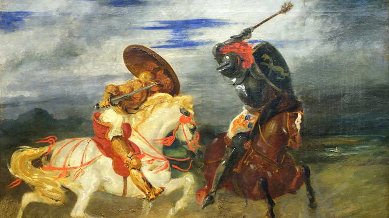Eugène Delacroix — Confrontation of Knights in the Countryside