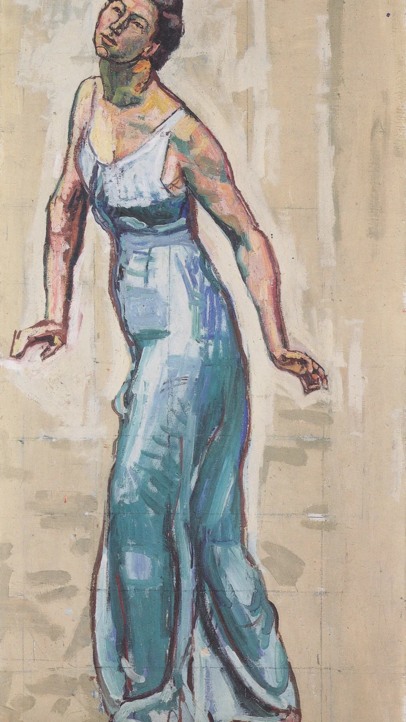 Ferdinand Hodler — Female Figure in Blue Gown