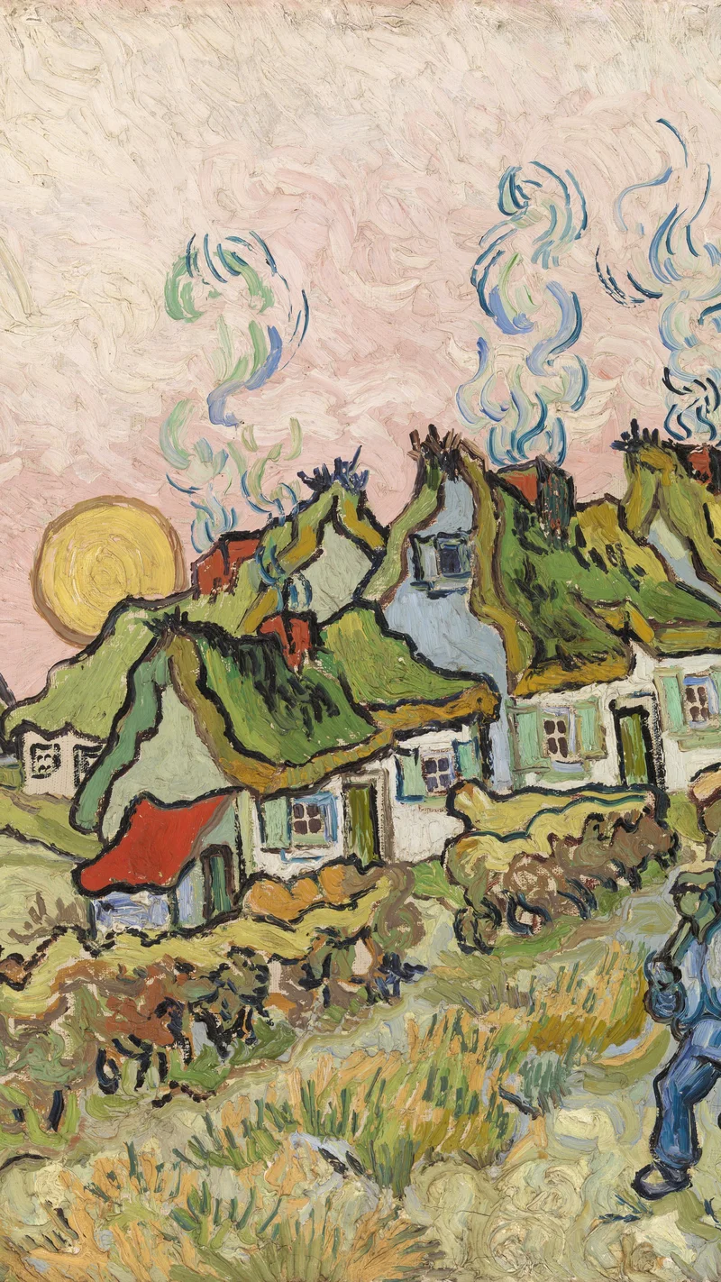 Vincent van Gogh — Thatched Cottages in the Sunshine
