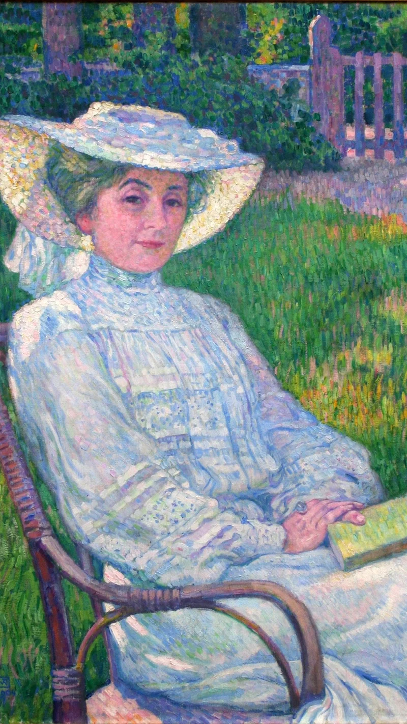 Théo van Rysselberghe — Lady in White, Portrait of Mrs. Théo Van Rysselberghe