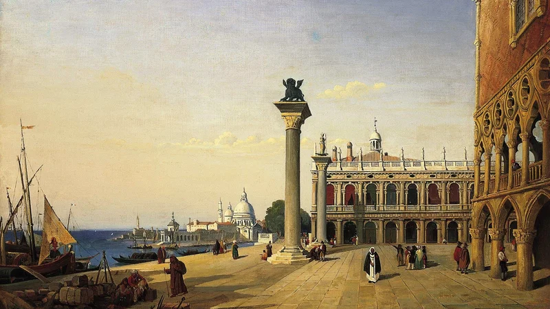 Jean-Baptiste Camille Corot — Venice, The Piazzetta