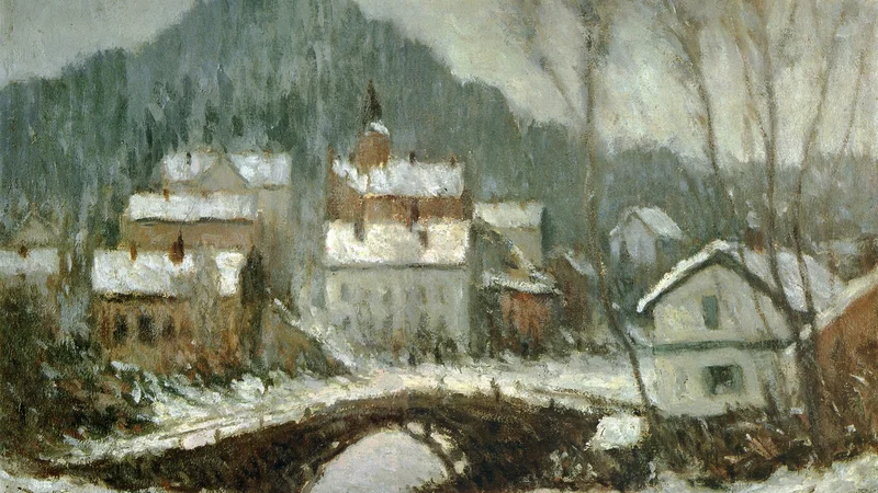 Sandvika Village in the Snow