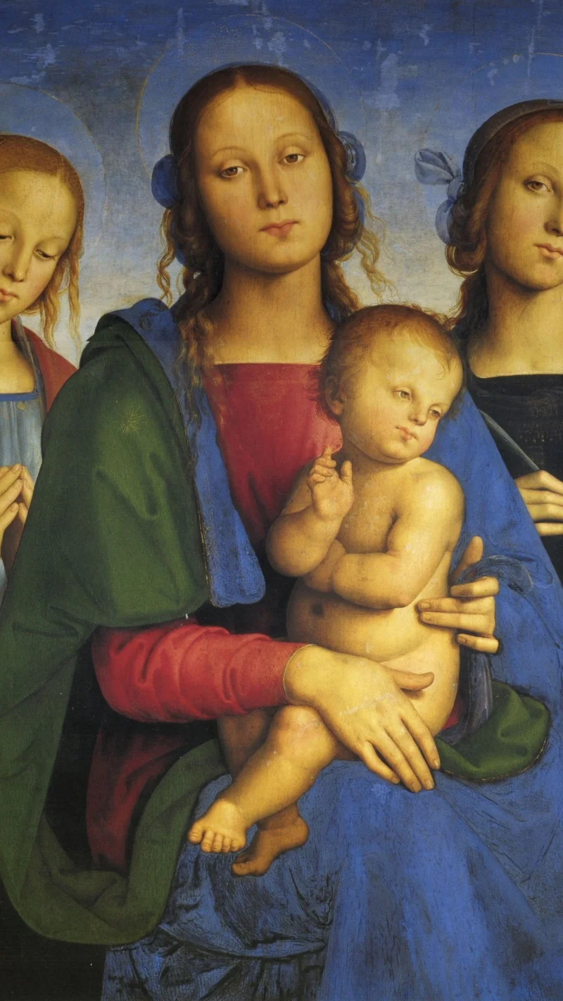 Pietro Perugino — Madonnaand Childwith St.Catherineand St.Rosa