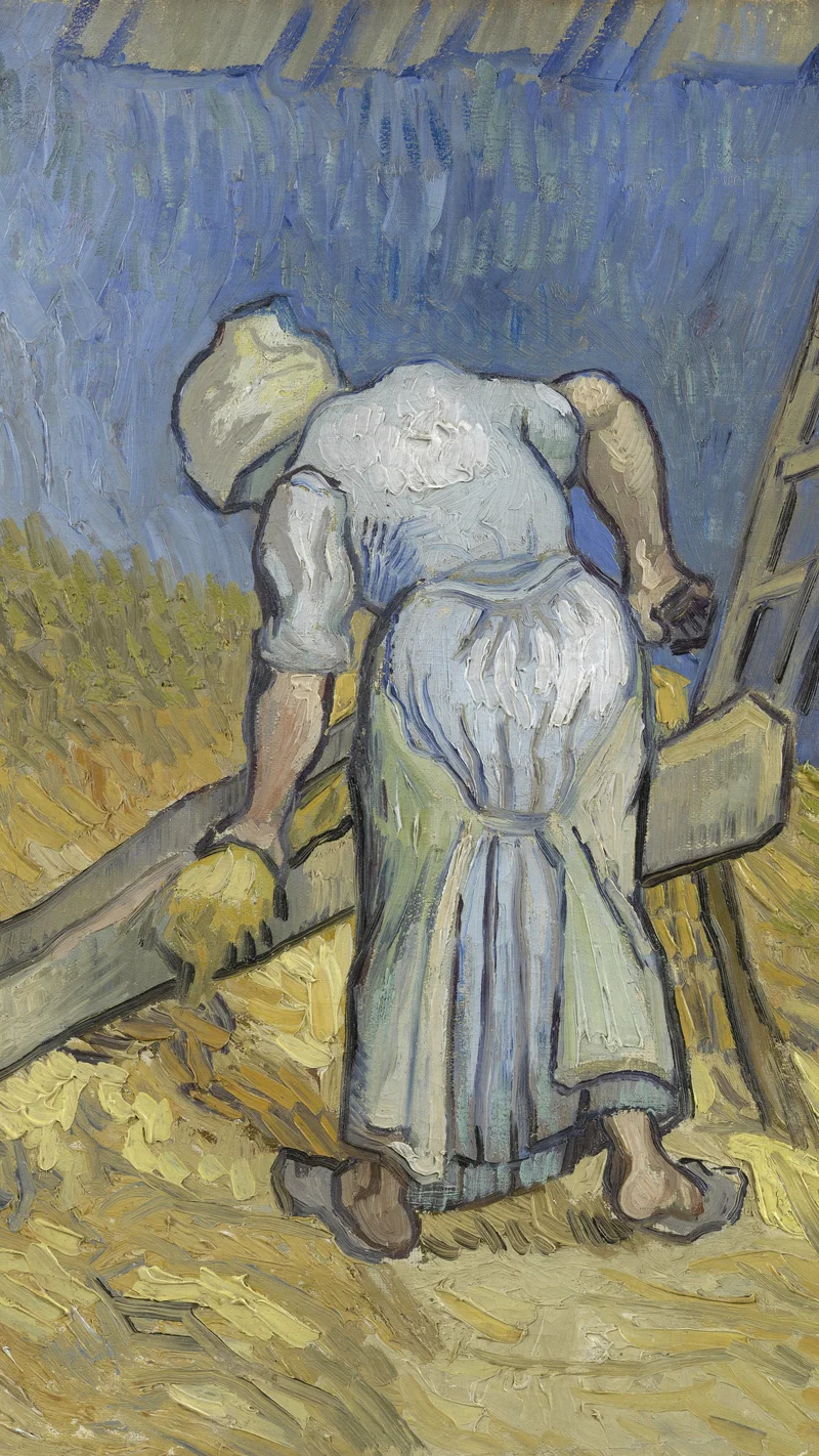 Vincent van Gogh — Peasant Woman Bruising Flax (after Millet)