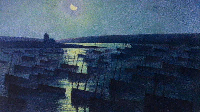 Maximilien Luce — Camaret, Moonlight and Fishing Boats
