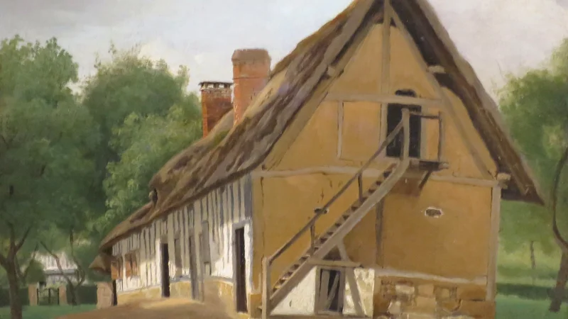 Jean-Baptiste Camille Corot — Farm Building at Bois-Guillaume, near Rouen