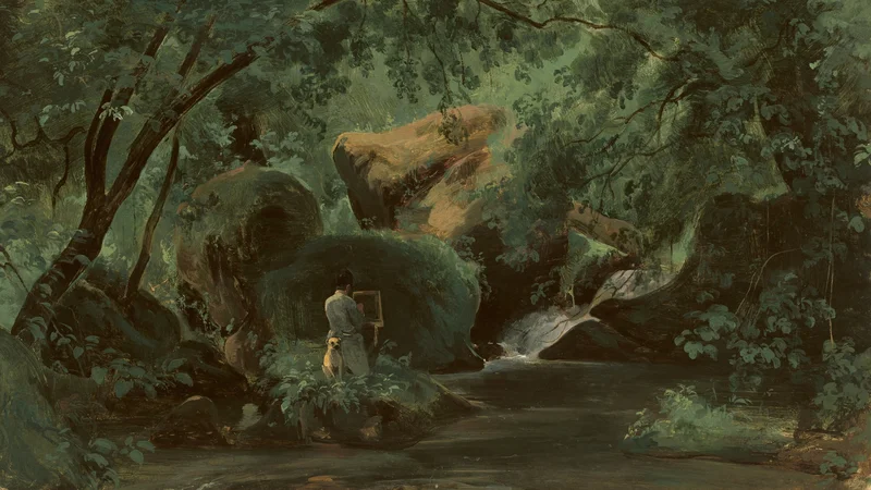 André Giroux — Forest Interior with a Painter, Civita Castellana