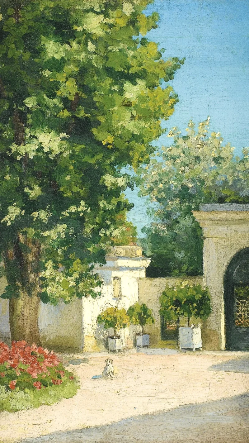Gustave Caillebotte — Yerres. From the Exedra, the Porch of the Family Residence