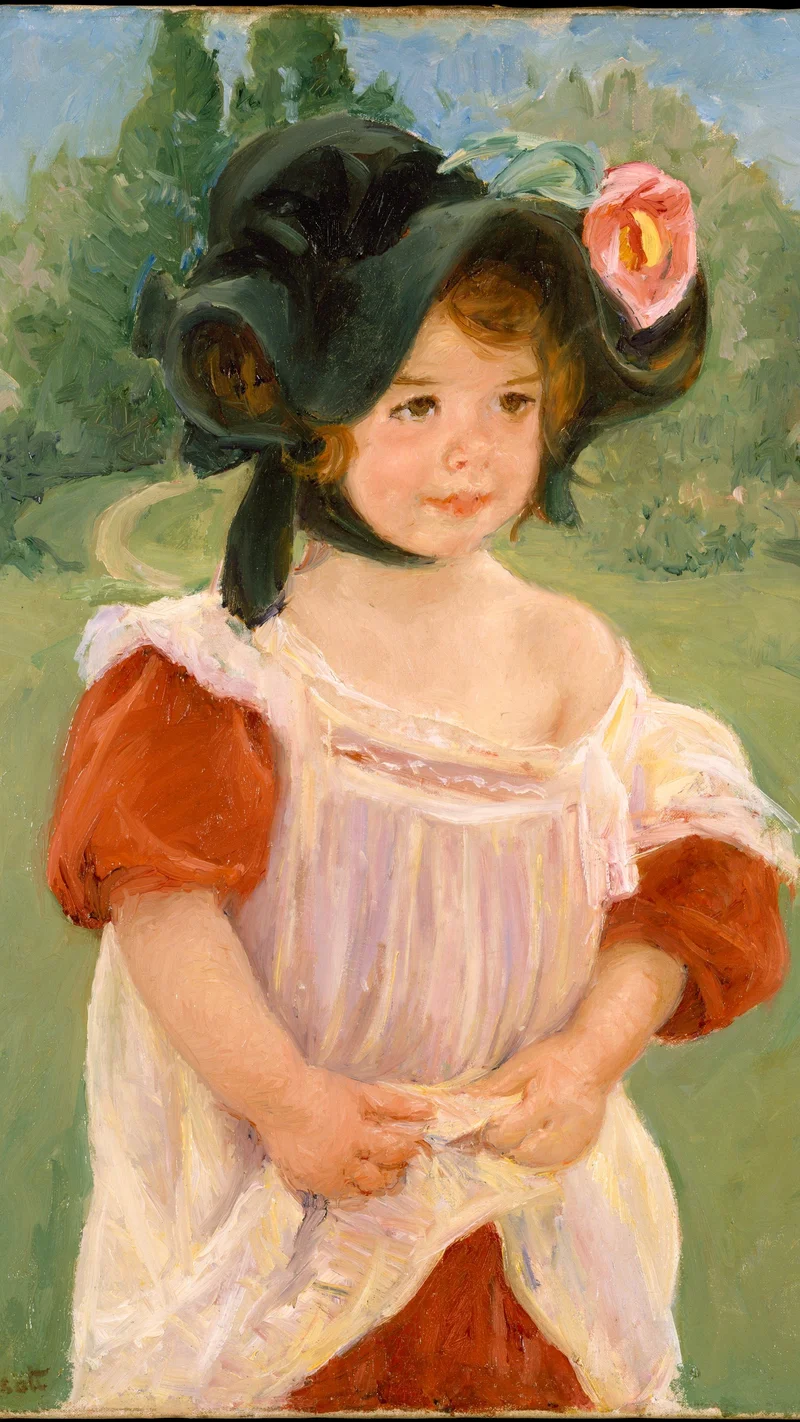 Mary Cassatt — Spring: Margot Standing in a Garden (Fillette dans un jardin)