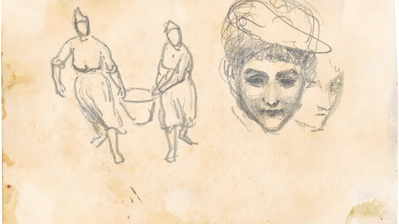 John Singer Sargent — Studies of Peasants [verso]