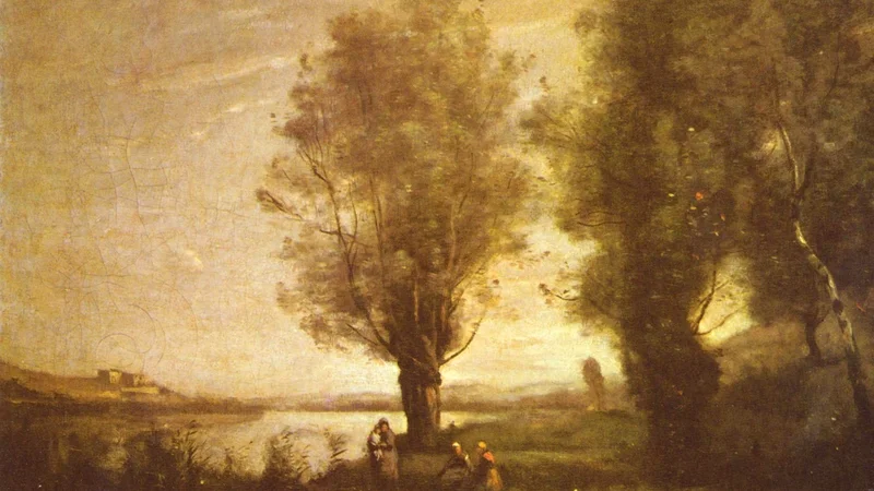 Jean-Baptiste Camille Corot — Evening: Landscape with Figures