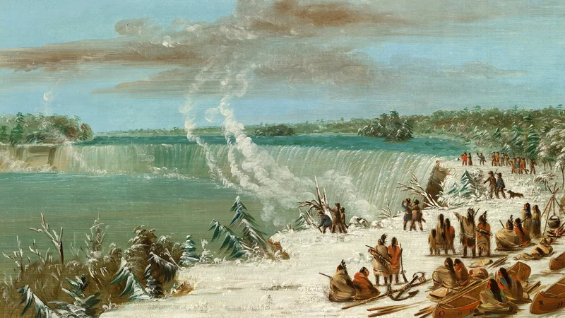 George Catlin — Portage Around the Falls of Niagara at Table Rock