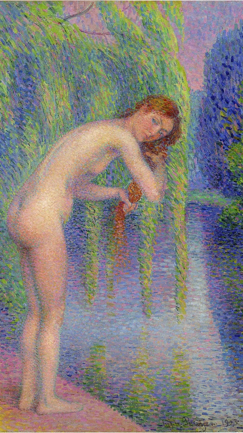 Hippolyte Petitjean — Nude Combing Her Hair