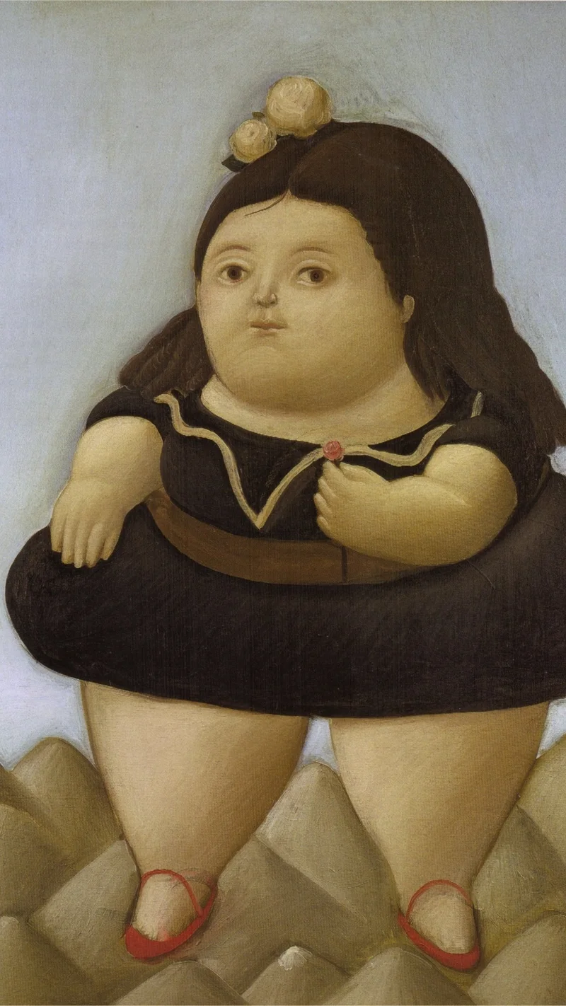 Fernando Botero — Girl with Roses