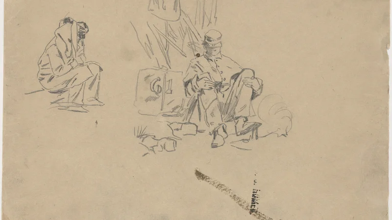 Winslow Homer — Two Soldiers Resting [verso]