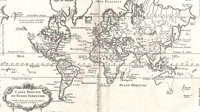 Jacques-Nicolas Bellin — Carte Reduite du Globe Terrestre