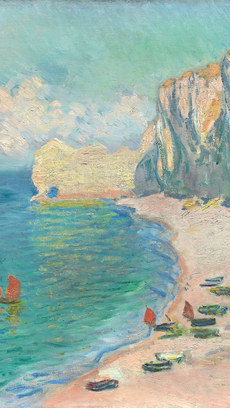 Claude Monet — Étretat: The Beach and the Falaise d'Amont