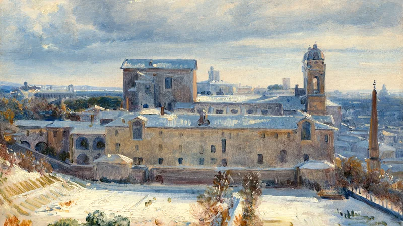 André Giroux — Santa Trinità dei Monti in the Snow