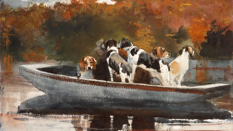 Winslow Homer — Hunting Dogs in a Boat