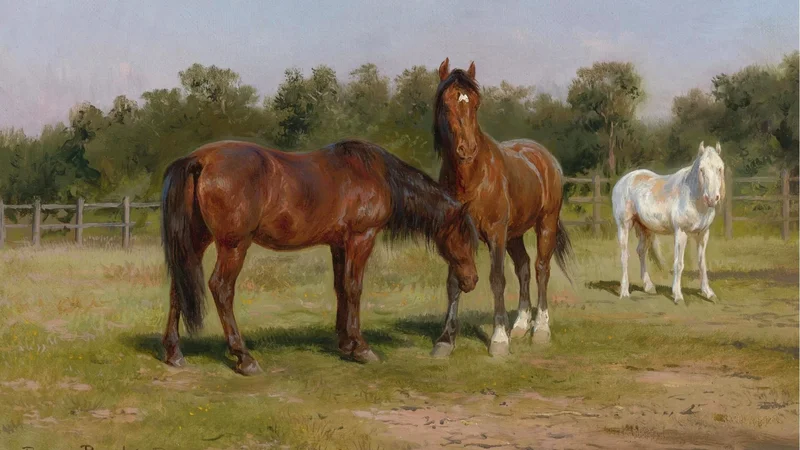 Three Horses in a Landscape