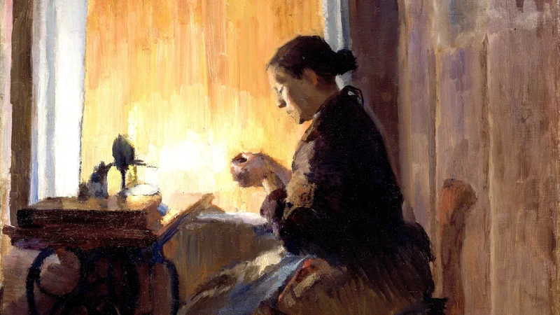 Harriet Backer — By Lamp Light