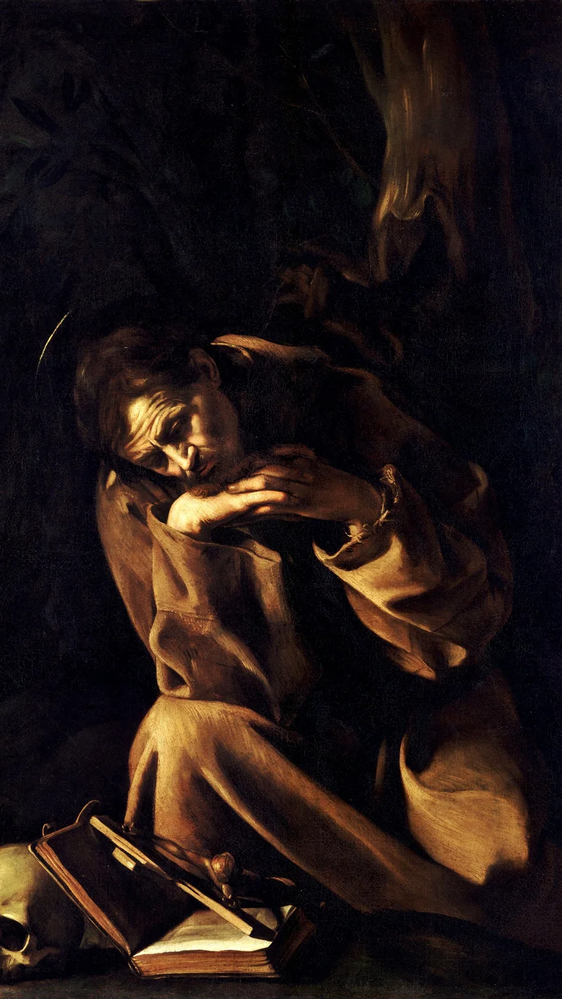 Michelangelo da Caravaggio — Saint Francis in Meditation
